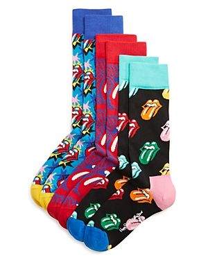 Photo 1 of Happy Socks Pstl Comb Set of 3 Rolling Stones Sock Gift Box, Size: Men's Shoe Size 8-12