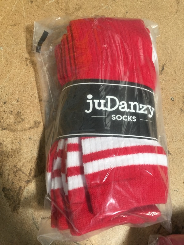 Photo 2 of 3 Pairs of juDanzy Knee High Boys or Girls Stripe Tube Socks for Soccer, Basketball, Uniform and Everyday Wear, Size 4-6 Years Old