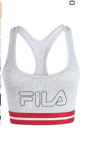 Photo 1 of Fila Women's Classic Logo Cotton Racerback Sports Bra SIZE L
