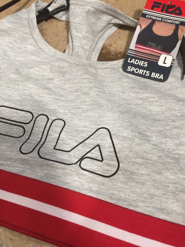 Photo 2 of Fila Women's Classic Logo Cotton Racerback Sports Bra SIZE L
