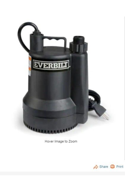 Photo 1 of 1/6 HP Plastic Submersible Utility Pump