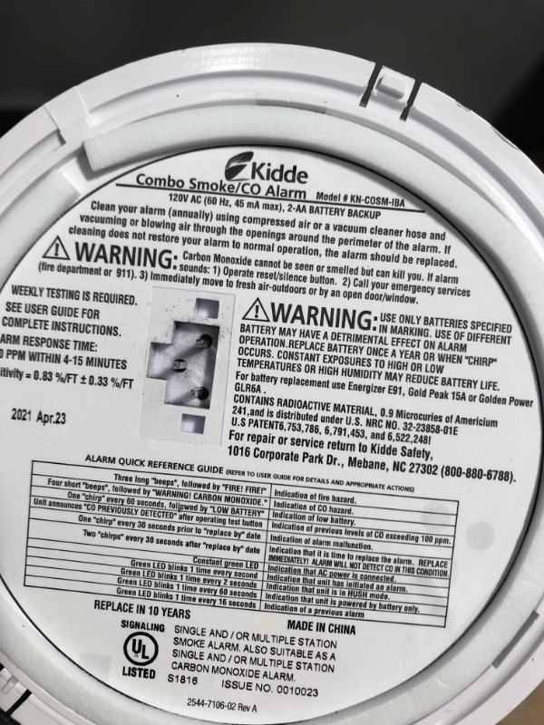 Photo 3 of 10-Year Worry Free Smoke & Carbon Monoxide Detector, Hardwired with 10 Year Battery Backup & Voice Alarm
