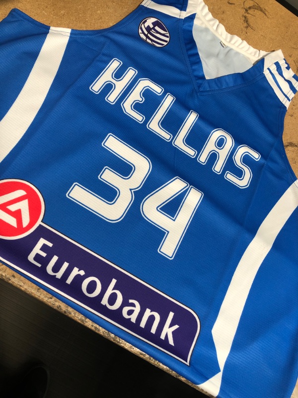 Photo 2 of 2019 China Giannis Antetokounmpo G. #34 Team Greece Hellas Basketball Jerseys SIZE XL
