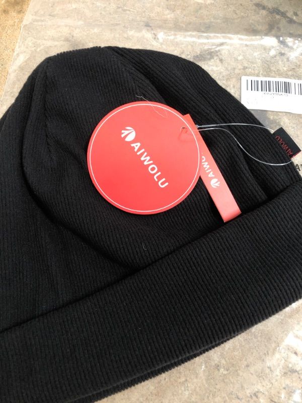 Photo 2 of AIWOLU BLACK BEANIE 