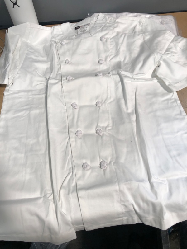 Photo 2 of Chef Uniform White Shirt Sleeve Tradition Coat 12 Buttons- Size: MEDIUM 