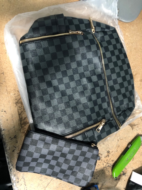 Photo 1 of Black And Grey Backpack With The Wallet Checkered 