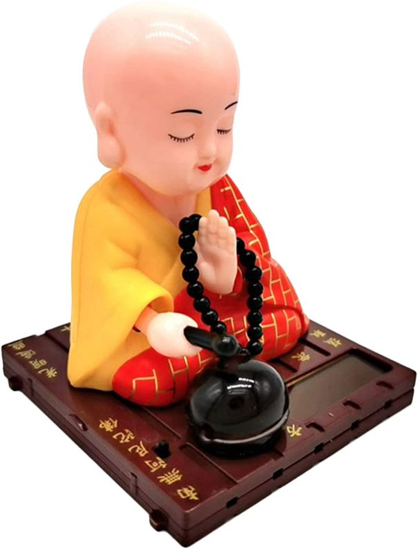 Photo 1 of Flameer Solar Dancer Ornament ,Buddhist Monk Solar Pal The President- Dancing Solar - Car Desktop Office, 7x7x9cm/2.75x2.75x3.54inch - Yellow (3 PACK)
