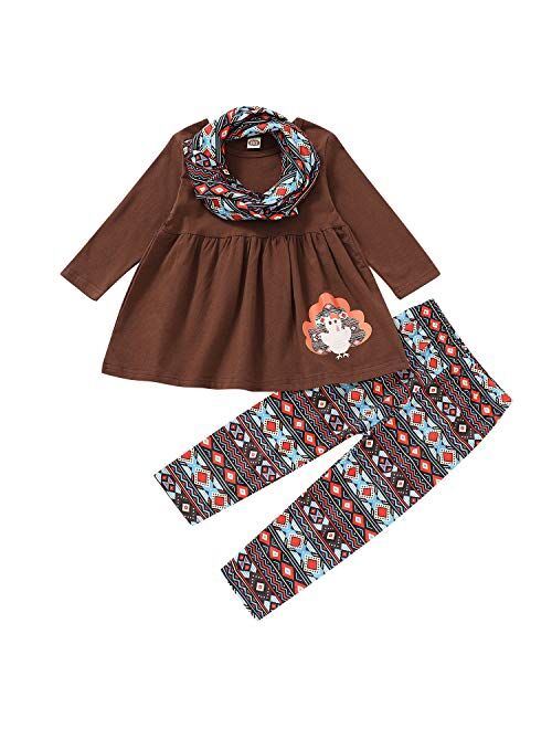 Photo 1 of 3Pcs Kids Baby Girls Halloween/Thanksgiving Clothes Pumpkin/Turkey T-Shirt Top Dress+Pants+Headband Outfit Set Winter-2/3t