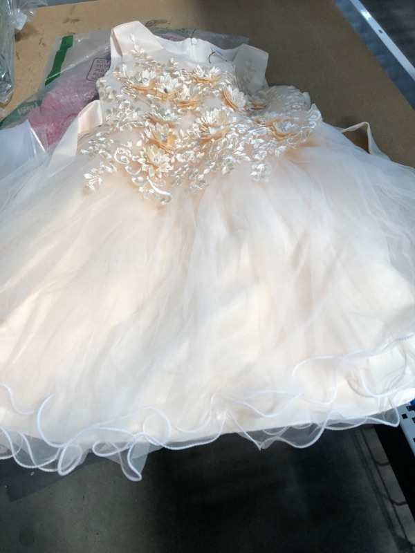 Photo 2 of CIELARKO Girls Dress Flower Pearls Kids Party Wedding Dresses for 2-3 Years
