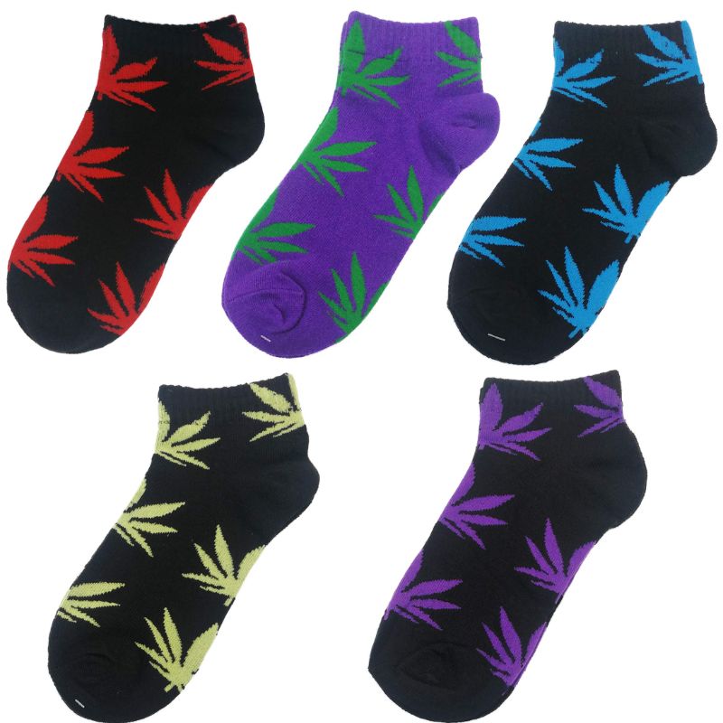 Photo 1 of 5 Pairs Unisex Marijuana Weed Leaf Boat Warm Cotton Socks US 10.5