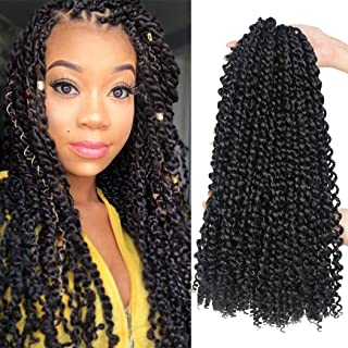 Photo 1 of 7 Pack 14 Inch Passion Twist Hair Water Wave Synthetic Crochet Braids for Passion Twist Braiding Hair Goddess Locs Bohemian Curl Hair Extensions (7Packs, 14Inch, 1#) 