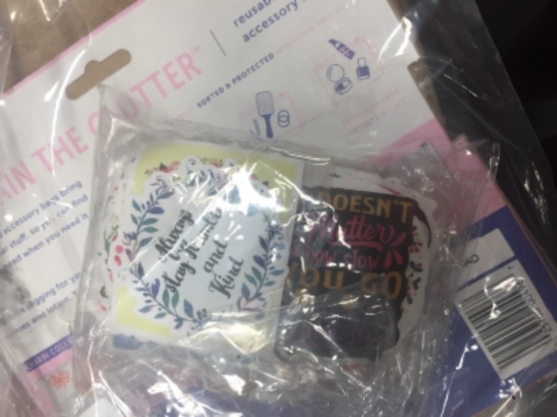 Photo 1 of **WOMANS MAKE UP BAG AND MOTIVATION STICKERS**