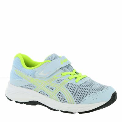 Photo 1 of ASICS Running Shoes - Baby Blue & Neon Yellow Contend 6 PS Running Shoe - Kids- SIZE 13 