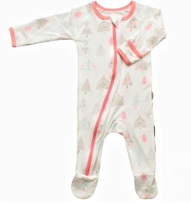 Photo 1 of BESTAROO Zippered Footies Holiday Tree Footie in Pink- 9-12M 