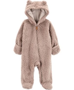 Photo 1 of Carter's Baby Girls Hooded Sherpa Pram Size 6 Months
