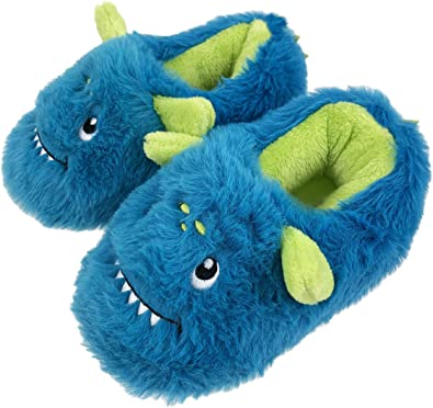 Photo 1 of FREE 2 DREAM Slippers for Toddler and Kids, Unicorn, Llama, Blue Monster, Bear Claw, Pug, Indoor Outdoor Bottom, Soft Plush size 7-8 
