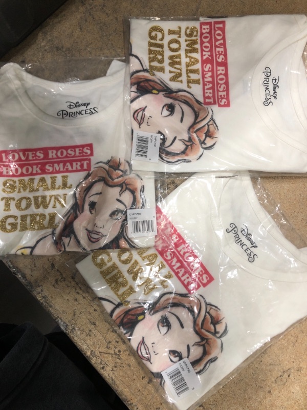 Photo 2 of Disney Belle Girl's Small Town Girl Pullover Summer Blouse Tee Shirt size 5 pack of 3
