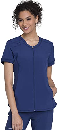 Photo 1 of Cherokee Infinity Women Scrubs Top Zip Front V-Neck CK810A size large 
