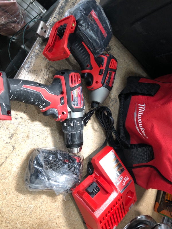 Photo 2 of M18 18-Volt Lithium-Ion Cordless Drill Driver/Impact Driver Combo Kit (2-Tool) W/ Two 1.5Ah Batteries, Charger Tool Bag
