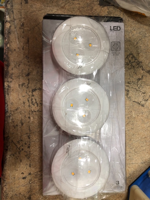 Photo 2 of Battery Operated 2.99 in. LED White Puck Light (3-Pack)
