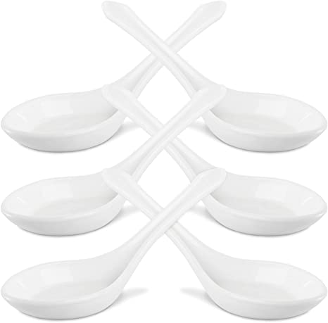 Photo 1 of AVLA Pure White Large Soup Spoons, 8.7 Inch Soup Ladle Set for Cereal, Egg Drop Soup, Wonton, Dumpling, Miso, Asian Soup Spoons for Stews, Chinese Serving Soup Spoons, Set of 6
