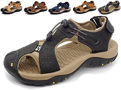 Photo 1 of Athletic Sport Sandals Outdoor Men Summer Fisherman Beach Leather Casual Shoes Breathable Strap Hiking Walking- SIZE 7 