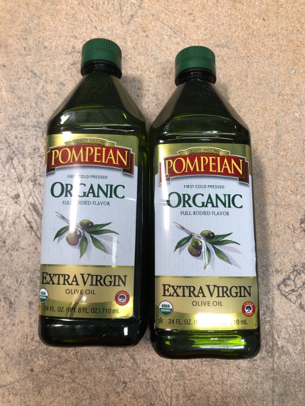 Photo 2 of **EXPIRES 06/2022** Pompeian USDA Organic Robust Extra Virgin Olive Oil, First Cold Pressed, Full-Bodied Flavor, Perfect for Salad Dressings & Marinades, 24 FL. OZ. (2 PACK)
