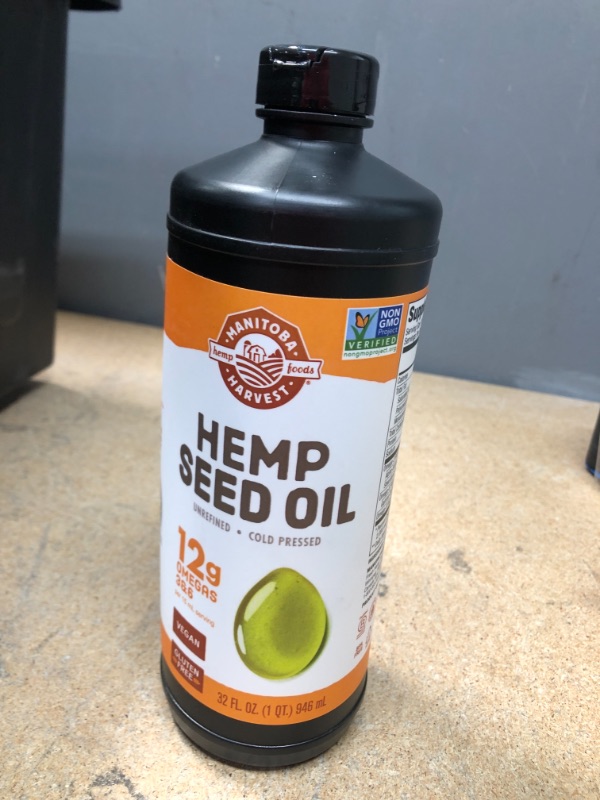 Photo 2 of **EXPIRES 11/21** Manitoba Harvest Cold-Pressed Hemp Seed Oil, 32.0 Fl Oz
