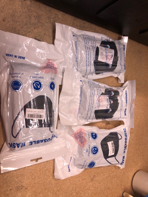 Photo 1 of Bundle of 4
Black Disposable Face Mask 50 Pcs Black Face Masks 3 Ply Protection Masks