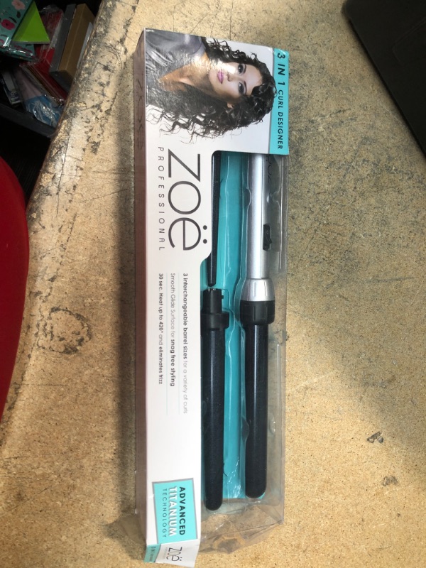 Photo 2 of Zoe Professional 3-in-1 Hair Curler Advanced Titanium Technology Designer Curling Iron Wand