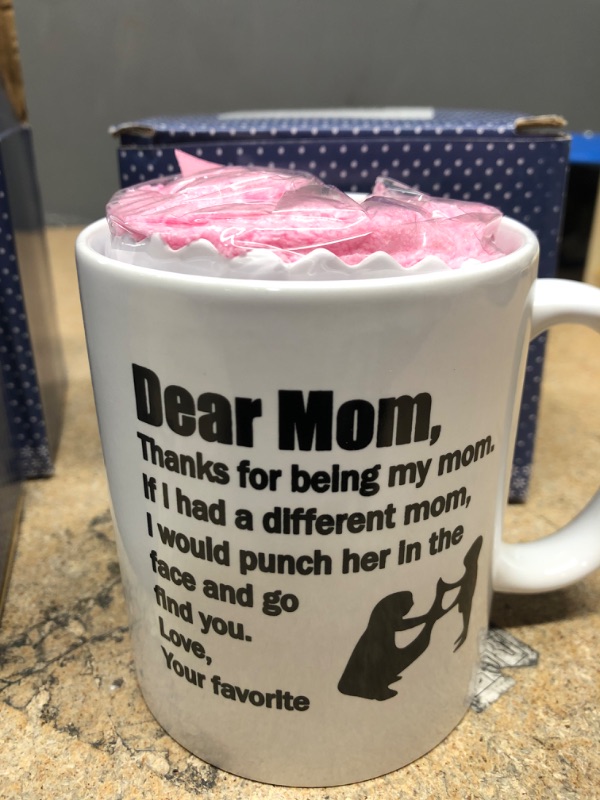 Photo 1 of 3 Pack
Dear Mom Coffee Cup With Pink Socks 