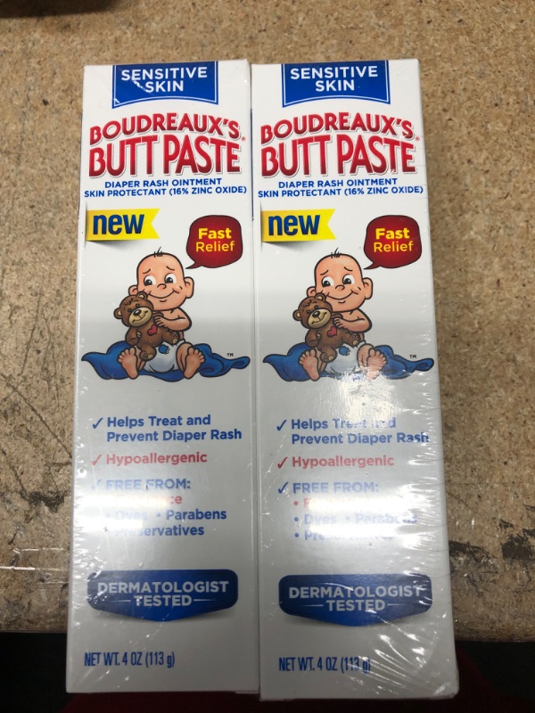 Photo 2 of Boudreaux's Butt Paste Sensitive Skin Diaper Rash Ointment, 4 oz Tube, 2 Pack