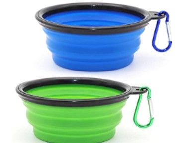 Photo 1 of 2 Pack
SLSON Collapsible Dog Bowl, 2 Pack Collapsible Dog Water Bowls for Cats Dogs, Portable Pet Feeding Watering Dish for Walking Parking Traveling with 2 Carabiners Blue and Green 