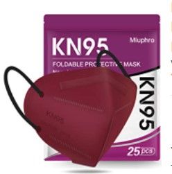 Photo 1 of Miuphro KN95 Face Mask, 5-Layer Design Cup Dust Safety KN95 Masks 25 Pack, Red