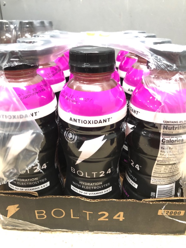 Photo 2 of (12 Bottles) BOLT24 Antioxidant, Advanced Electrolyte Drink Fueled by Gatorade, Vitamin A & C, No Artificial Sweeteners or Flavors, Great for Athletes, 16.9 fl oz
Best Use By 06/2022