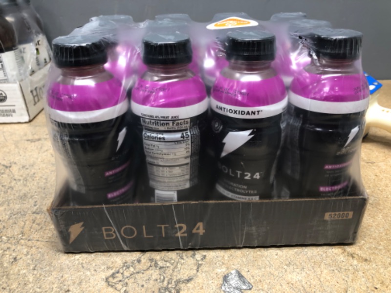 Photo 1 of (12 Bottles) BOLT24 Antioxidant, Advanced Electrolyte Drink Fueled by Gatorade, Vitamin A & C, No Artificial Sweeteners or Flavors, Great for Athletes, 16.9 fl oz
Best Use By 06/2022