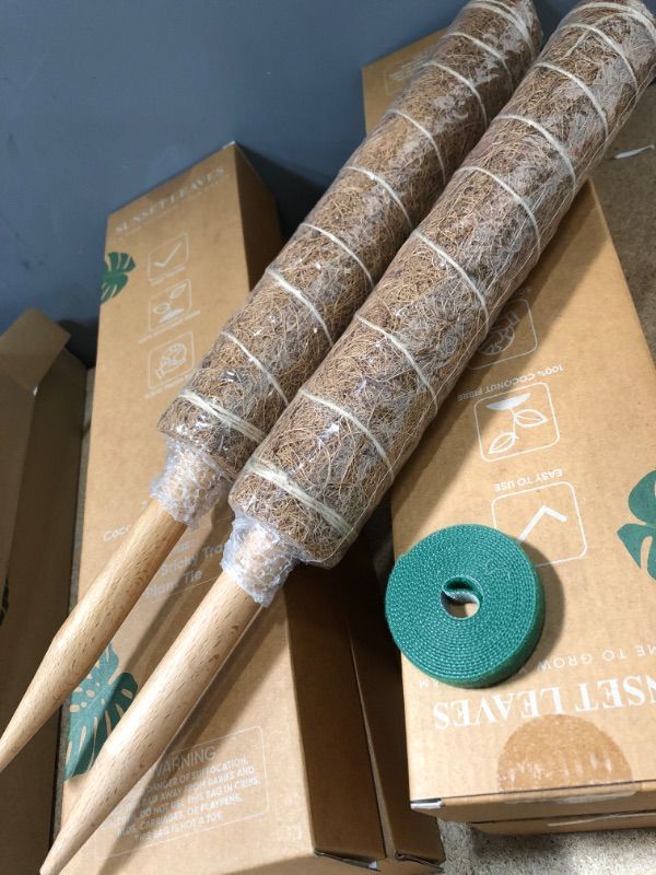 Photo 1 of 2 Coco Coir Poles Extending to 28.7 Inches - Train Indoor Plants to Grow Upwards - Use Plant Support Poles Individually or Together