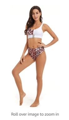 Photo 1 of Combor High Waist Leopard Bikini Set Two Piece Swimsuit for Women 3 PACK SIZE S
