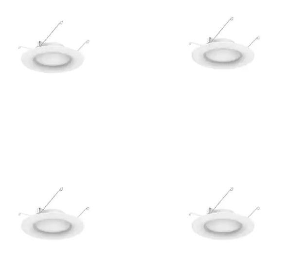 Photo 1 of 5 in. and 6 in. White Integrated LED Recessed Trim (4-Pack)
