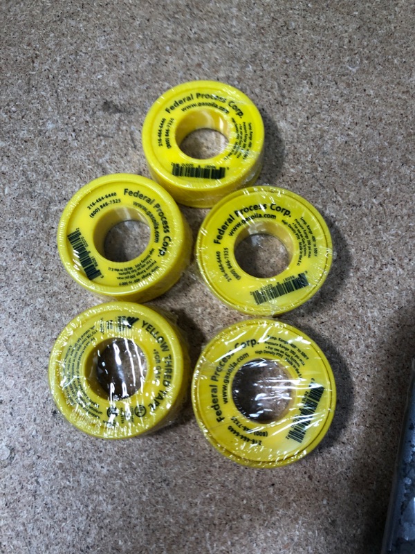 Photo 2 of Gasoila YT70 Yellow PTFE Thread Tape, 260" Length x 1/2" Width, for Propane & Gas- SET OF 5 