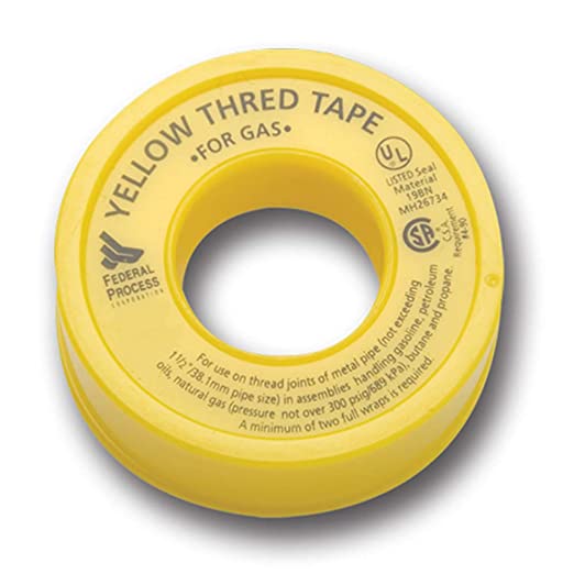 Photo 1 of Gasoila YT70 Yellow PTFE Thread Tape, 260" Length x 1/2" Width, for Propane & Gas- SET OF 5 