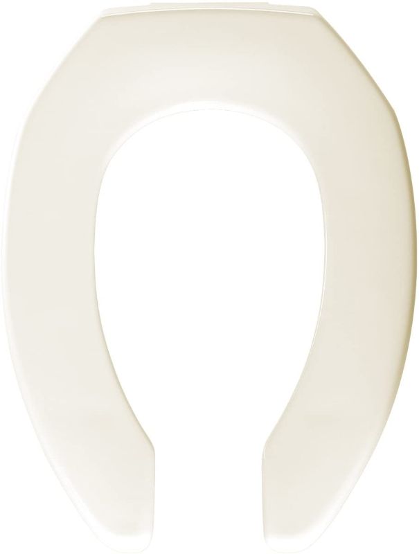 Photo 1 of BEMIS 1955CT 006 Commercial Heavy Duty Open Front Toilet Seat without Cover will Never Loosen & Reduce Call-backs, ELONGATED, Plastic, Bone
