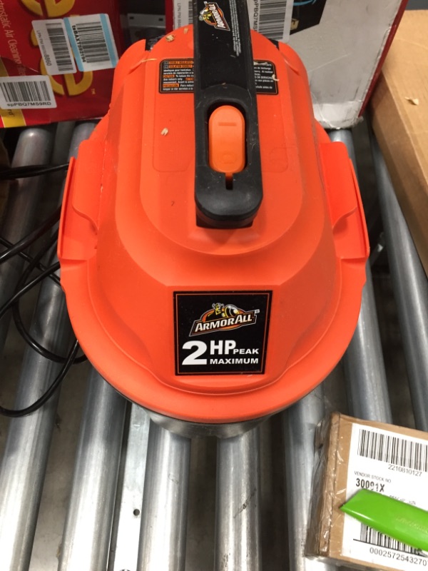 Photo 1 of Armor All, AA255 , 2.5 Gallon 2 Peak HP Wet/Dry Utility Shop Vacuum , Orange
