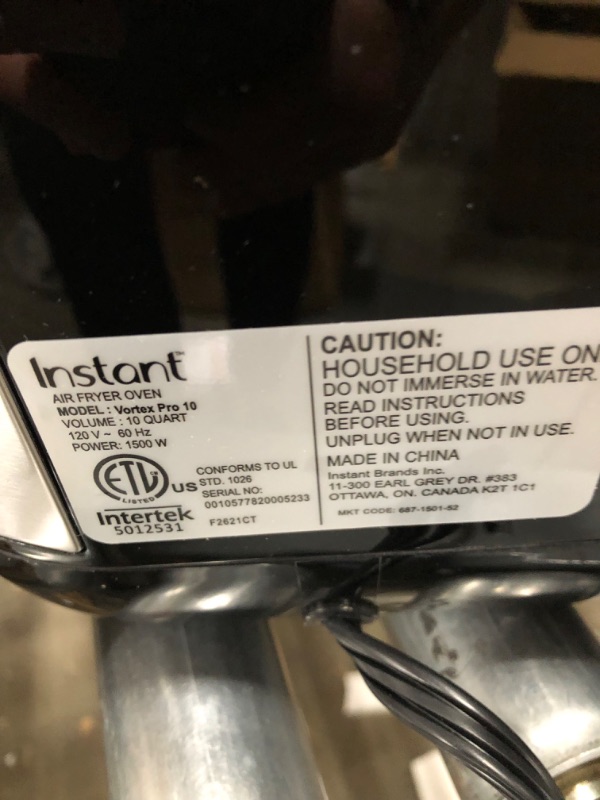 Photo 1 of Instant Pot Vortex Pro 10-Quart Air Fryer Oven

