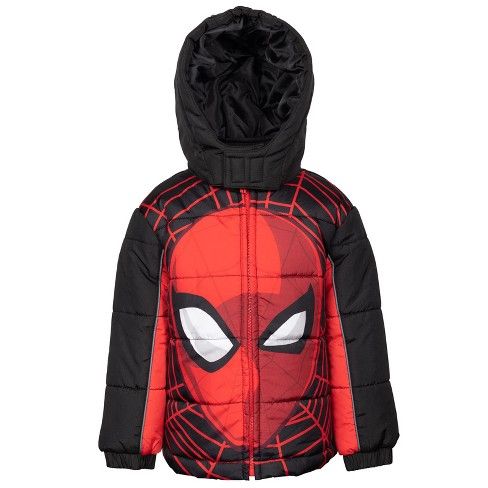 Photo 1 of Marvel Avengers Spider-Man Toddler Boys Zip-Up Puffer Jacket Spiderman 2 F19 **SIZE 4 T**

