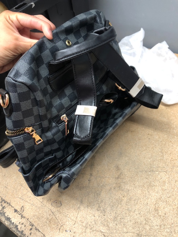 Photo 2 of Black Checkered Backpack