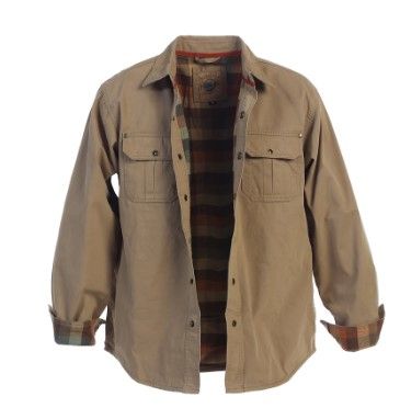 Photo 1 of Gioberti Men's 100% Cotton Brushed and Soft Twill Shirt Jacket with Flannel Lining
