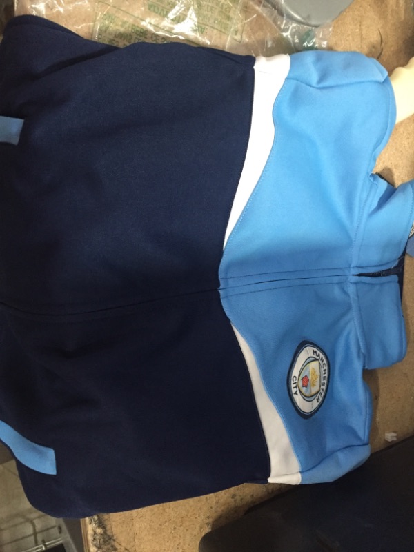 Photo 2 of Boy's Manchester City Jacket With Zipper pockets, Licensed M. City Performance Track Jacket For Kids size youth medium
