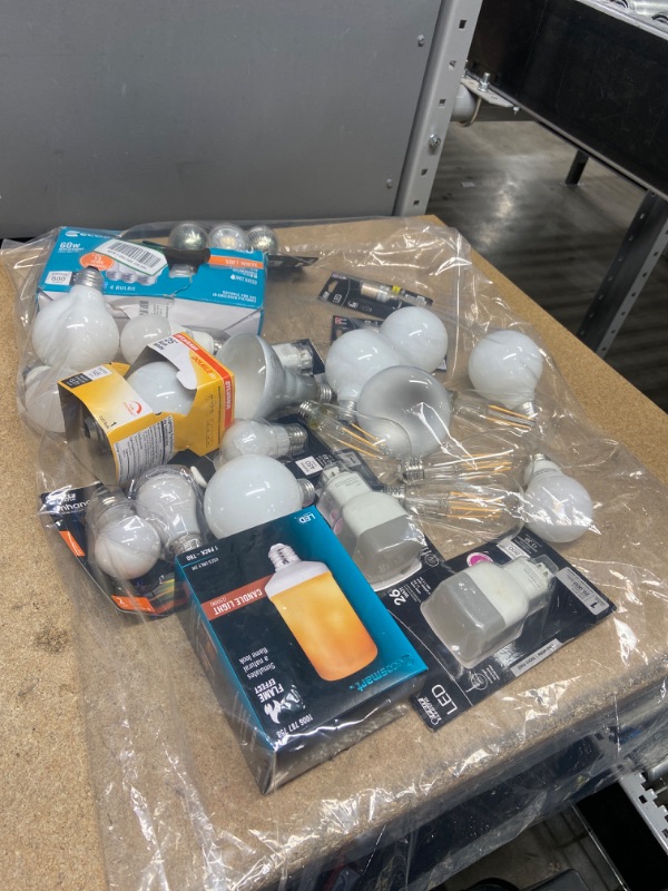 Photo 1 of **NO REFUNDS/RETURNS** -Bundle of assorted light bulbs different styles, shapes, sizes
