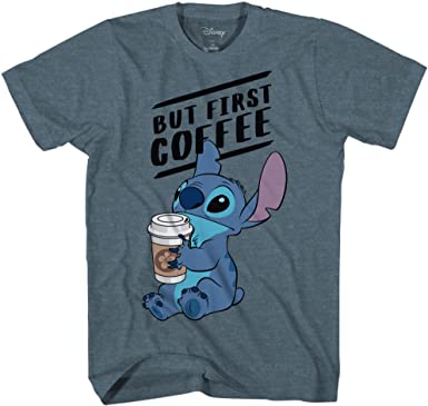 Photo 1 of Disney Lilo and Stitch Coffee First Adult T-Shirt- SIZE SMALL 